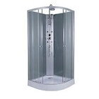 Cabine de douche d'angle ronde fond - Gris - 90x90x225cm en promo chez Brico Cash Niort à 289,00 €