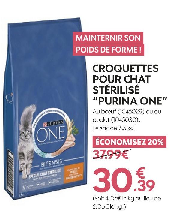 Promo Croquettes Pour Chat Sterilisé Purina One chez E.Leclerc