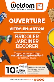 Catalogue Bricolage Weldom en cours à Férin et alentours, "OUVERTURE VITRE-EN-ARTOIS", 12 pages, 07/05/2025 - 03/06/2025