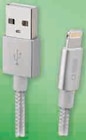 Cable tressé lightning USB-A - Super U à Saint-Étienne Cable tressé lightning USB-A en promo chez Super U Saint-Étienne à 12,99 €
