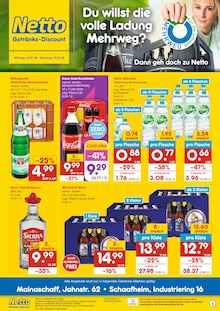 Netto Marken-Discount Aschaffenburg Prospekt der aktuellen Woche, gültig von 13.07.2026 bis 18.07.2026 Aktueller Netto Marken-Discount Aschaffenburg Prospekt "DER ORT, AN DEM DU IMMER AUSGEZEICHNETE PREISE FINDEST." mit 2 Seiten