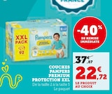Couches Premium Protection XXL - Pampers en promo chez Super U Marseille à 22,72 €