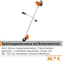 STIHL Bexbach - Spielzeugmotorsense mit Batteriebetrieb Spielzeugmotorsense mit Batteriebetrieb Angebot bei STIHL Bexbach im Prospekt "Super Sägen, super Angebote!"