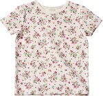 T-Shirt mit Blumen-Muster & Ripp-Struktur, weiß, Gr. 122 von ALANA im aktuellen dm-drogerie markt Prospekt für 8,90 €