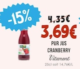 Pur Jus Cranberry - Vitamont à 3,69 € dans le catalogue Naturalia