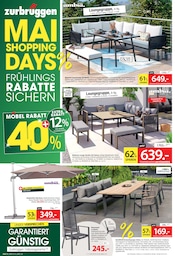 Aktueller Zurbrüggen Prospekt mit Gartenbank, "MAI SHOPPING DAYS - JETZT SPAREN", Seite 14