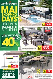 Relaxsessel im Zurbrüggen Prospekt "MAI SHOPPING DAYS - JETZT SPAREN" mit 18 Seiten (Bottrop)