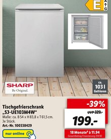 Tischgefrierschrank „SJ-UE103M4W“ Angebot in Hainichen, Sachs im aktuellen Prospekt bei Lidl in Hainichen, Sachs