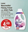 Waschmittel im Angebot bei V-Markt in Augsburg Waschmittel Angebote von Lenor bei V-Markt Augsburg für 4,49 €