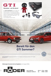 Volkswagen Prospekt für Dinslaken mit 1 Seite Volkswagen Prospekt für Dinslaken: "Mehr Platz. Mehr Möglichkeiten.", 1 Seite, 01.06.2026 - 31.08.2026