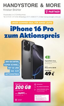 handystore & more Prospekt iPhone 16 Pro zum Aktionspreis mit 8 Seiten