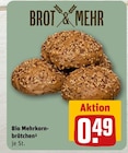 Bio Mehrkornbrötchen von Brot & Mehr im aktuellen REWE Prospekt für 0,49 €