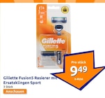 Fusion5 Rasierer mit Ersatzklingen Sport Angebote von Gillette bei Action Halberstadt für 9,49 €