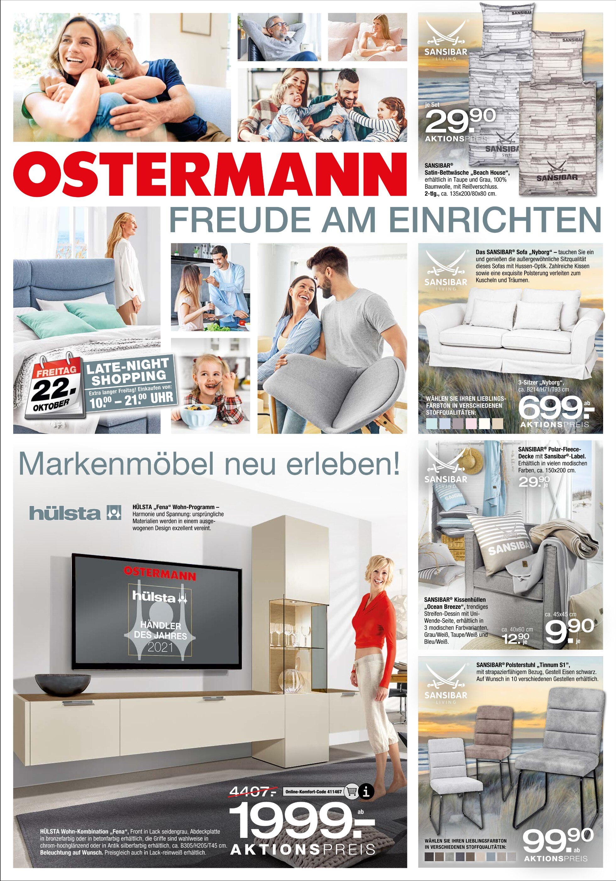 Ostermann Prospekt für Düsseldorf mit 16 Seiten Ostermann Prospekt für Düsseldorf: "FREUDE AM EINRICHTEN", 16 Seiten, 20.10.2021 - 26.10.2021