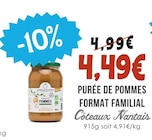 Purée de pommes format familial - COTEAUX NANTAIS à 4,49 € dans le catalogue Naturalia