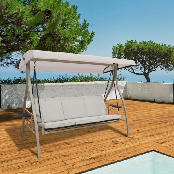 Balancelle acier imitation bois