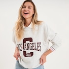 Sweat col rond manches longues gris clair femme en promo chez La Halle Sweat col rond manches longues gris clair femme dans le catalogue La Halle