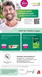 mea - meine apotheke Apotheken Prospekt der aktuellen Woche mit 4 Seiten, gültig von 01.08.2026 bis 31.08.2026, in Grafenwöhr und Umgebung Aktueller mea - meine apotheke Apotheken Prospekt in Grafenwöhr und Umgebung, "Unsere August-Angebote" mit 4 Seiten, 01.08.2026 - 31.08.2026