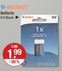 Batterie 9 V Block im V-Markt Prospekt Batterie 9 V Block von V-MARKT im aktuellen V-Markt Prospekt fĂŒr 1,99 âŹ