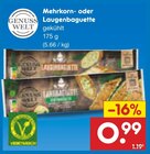 Mehrkorn- oder Laugenbaguette im Angebot bei Netto Marken-Discount in Duisburg Mehrkorn- oder Laugenbaguette Angebote von Genuss Welt, Vegetarisch bei Netto Marken-Discount Duisburg für 0,99 €