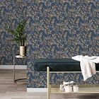 Papier peint intissé botanique ocre et bleu - Décor Discount à Narbonne Papier peint intissé botanique ocre et bleu en promo chez Décor Discount Narbonne à 13,90 €