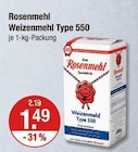 Weizenmehl Type 550 von Rosenmehl im aktuellen V-Markt Prospekt für 1,49 €