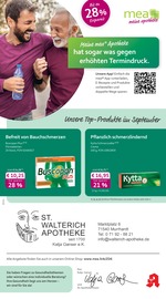 mea - meine apotheke Apotheken Prospekt der aktuellen Woche mit 4 Seiten, gültig von 01.09.2025 bis 30.09.2025, in Oppenweiler und Umgebung Aktueller mea - meine apotheke Apotheken Prospekt in Oppenweiler und Umgebung, "Unsere September-Angebote" mit 4 Seiten, 01.09.2025 - 30.09.2025