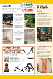 Catalogue Weldom de la semaine "Le festival des petits travaux" avec 2 pages, valide du 24/06/2026 au 21/07/2026 pour Rosporden et alentours Prospectus Weldom de la semaine "Le festival des petits travaux" avec 2 pages, valide du 24/06/2026 au 21/07/2026 pour Rosporden et alentours