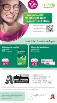 Aktueller mea - meine apotheke Prospekt "Unsere August-Angebote" Seite 1 von 4 Seiten für Regis-Breitingen