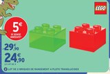 Lot de 2 briques de rangement 4 plots translucides - LEGO en promo chez Intermarché Super Nanterre à 24,90 €