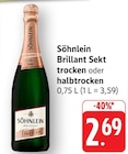 Brillant Sekt trocken Angebote von Söhnlein bei E center Bruchsal für 2,69 €