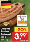 Offizielle Stadion Bratwurst für 3,99 € bei Netto Marken-Discount im Angebot Offizielle Stadion Bratwurst im aktuellen Netto Marken-Discount Prospekt