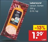 Aktuelles Leberwurst Angebot bei Netto Marken-Discount in Leverkusen ab 1,29 €