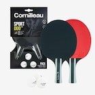 Tischtennis-Set mit 2 Tischtennisschlägern 3 Bällen im Decathlon Prospekt Tischtennis-Set mit 2 Tischtennisschlägern 3 Bällen von CORNILLEAU im aktuellen Decathlon Prospekt für 22,99 €