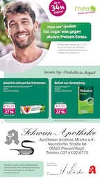 Apotheken Prospekt von mea - meine apotheke in Plauen Aktueller mea - meine apotheke Apotheken Prospekt für Plauen: Unsere August-Angebote mit 4} Seiten, 01.08.2026 - 31.08.2026