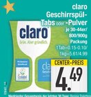 Geschirrspül-Tabs oder -Pulver von claro im aktuellen EDEKA Prospekt für 4,49 €