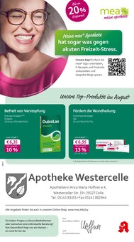 Aktueller mea - meine apotheke Prospekt "Unsere August-Angebote" Seite 1 von 4 Seiten für Celle
