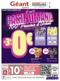 Catalogue Géant Casino avec 50 pages de promos Prospectus Géant Casino, "le mois CASINOMANIA 100% Pouvoir d'Achat", pages, 20/03/2023 - 02/04/2023