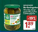 Bio-Gewürzgurken von Nur Nur Natur im aktuellen ALDI SÜD Prospekt für 1,89 €