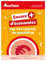 Prospectus Auchan Hypermarché à Aubervilliers, "Encore + d'économies sur vos courses du quotidien", 14 pages, 28/11/2023 - 11/12/2023