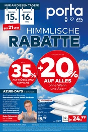 Aktueller porta Möbel Prospekt mit Kopfkissen, "HIMMLISCHE RABATTE", Seite 1