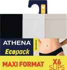 Lot de 6 slips ecopack - ATHENA - Intermarché Hyper à Clermont-Ferrand Lot de 6 slips ecopack - ATHENA en promo chez Intermarché Hyper Clermont-Ferrand à 15,90 €