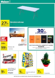 Prix et réduction Table Pliante dans le prospectus Carrefour en cours Offre Table Pliante dans le catalogue Carrefour du moment à la page 51
