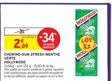 Chewing-Gum 2Fresh Menthe Verte - Hollywood en promo chez Intermarché Hyper Chewing-Gum 2Fresh Menthe Verte - Hollywood dans le catalogue Intermarché Hyper