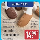Lammfell-Hausschuhe Herren bei ALDI Nord im Wandlitz Prospekt für 14,99 €