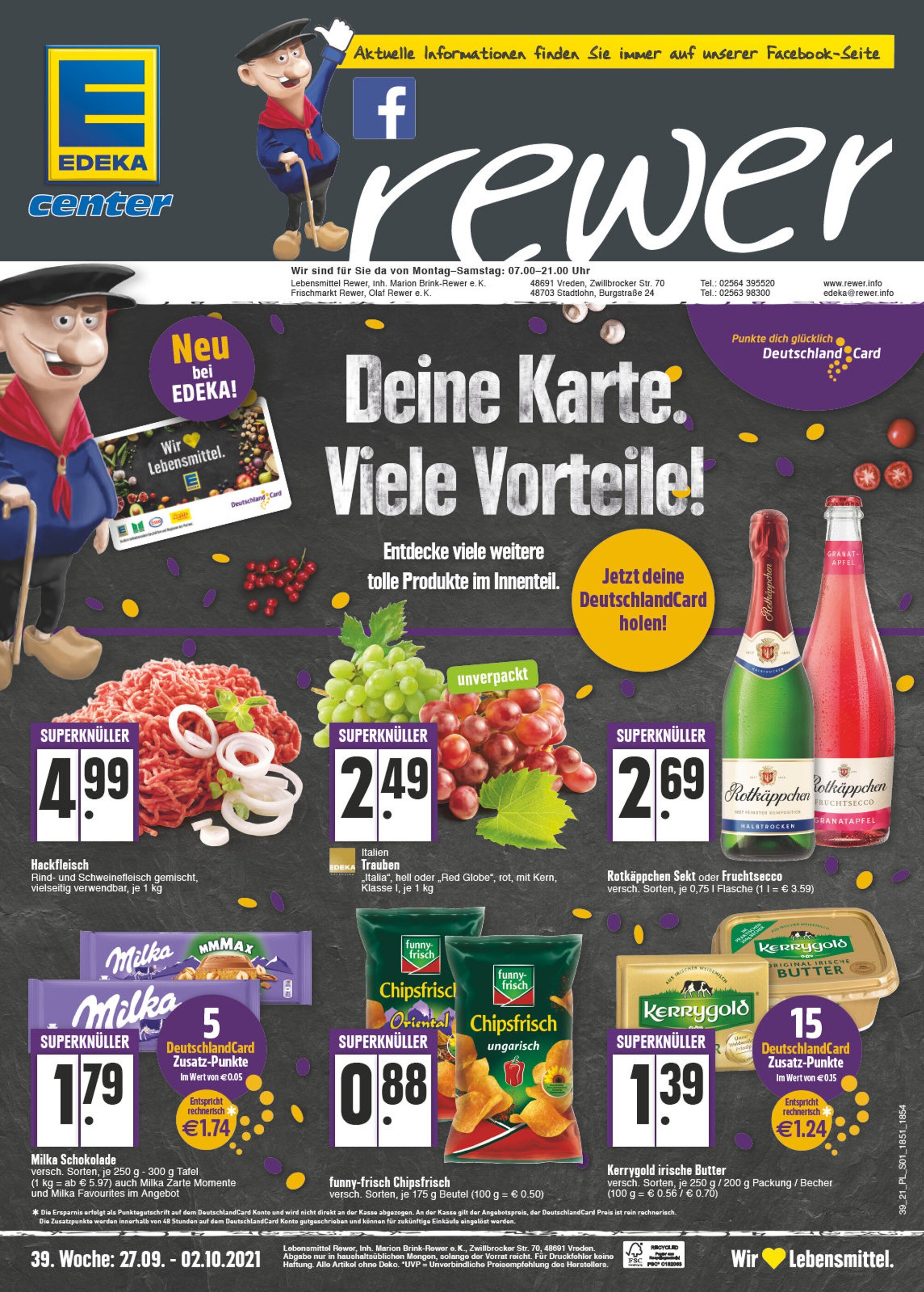 EDEKA Prospekt für Stadtlohn mit 24 Seiten EDEKA Prospekt für Stadtlohn: "Aktuelle Angebote", 24 Seiten, 27.09.2021 - 02.10.2021