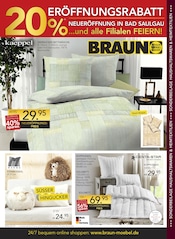 Aktueller BRAUN Möbel-Center Möbel & Einrichtung Prospekt in Bissingen und Umgebung, "20% ERÖFFNUNGSRABATT" mit 4 Seiten, 27.08.2025 - 30.09.2025