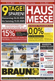 BRAUN Möbel-Center Prospekt: "HAUSMESSE - 9 TAGE SPAREN!", 8 Seiten, 06.02.2025 - 15.02.2025