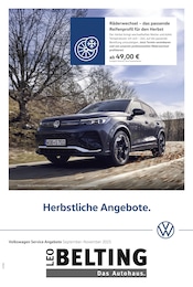 Volkswagen Prospekt für Oberhausen: "Herbstliche Angebote.", 1 Seite, 01.09.2025 - 30.11.2025