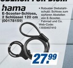 E-Scooter-Schloss, 2 Schlüssel 120 cm im Angebot bei expert in Mühlhausen E-Scooter-Schloss, 2 Schlüssel 120 cm Angebote von hama bei expert Mühlhausen für 27,99 €